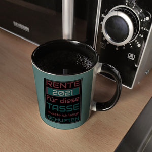 Rente 2021 Kaffeebecher - dafür musste ich lange arbeiten - Vintage Tasse bedruckt