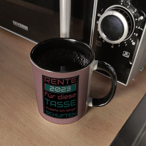Rente 2023 Kaffeebecher - dafür musste ich lange arbeiten - Vintage Tasse bedruckt