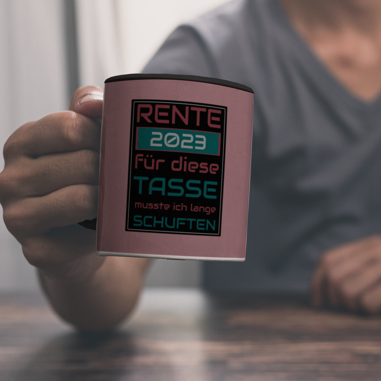 Rente 2023 Kaffeebecher - dafür musste ich lange arbeiten - Vintage Tasse bedruckt