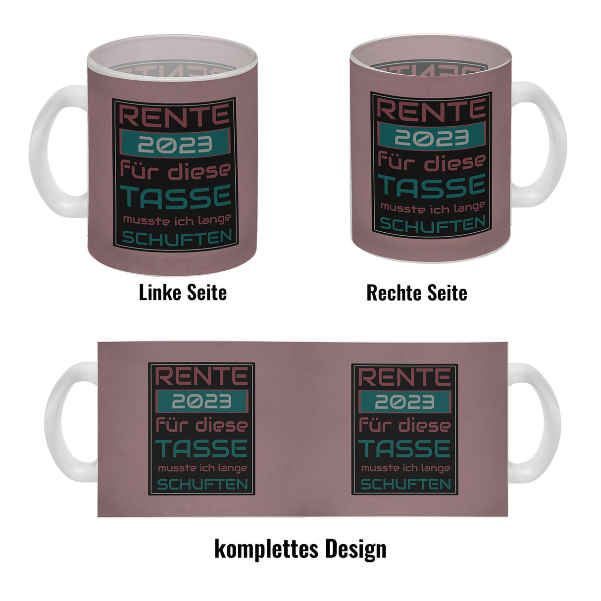 Rente 2023 Kaffeebecher - dafür musste ich lange arbeiten - Vintage Tasse bedruckt