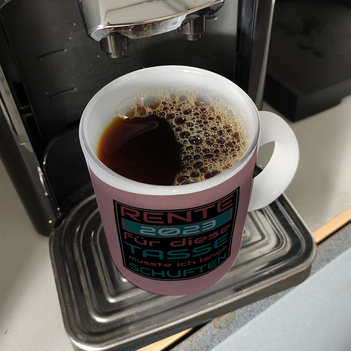 Rente 2023 Kaffeebecher - dafür musste ich lange arbeiten - Vintage Tasse bedruckt