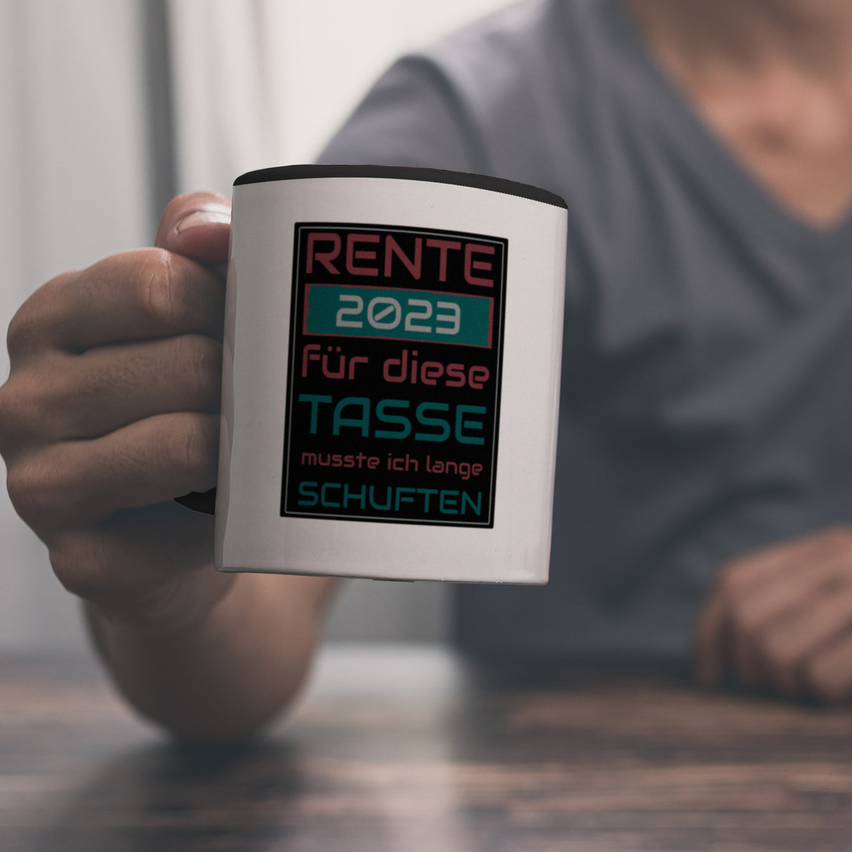 Rente 2023 Kaffeebecher - dafür musste ich lange arbeiten - Vintage Tasse bedruckt