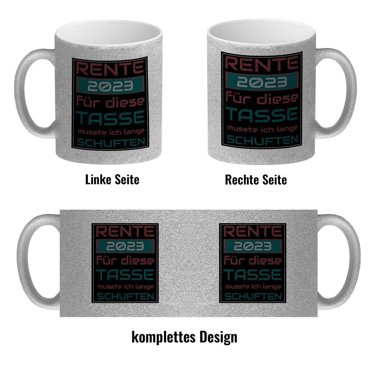Rente 2023 Kaffeebecher - dafür musste ich lange arbeiten - Vintage Tasse bedruckt