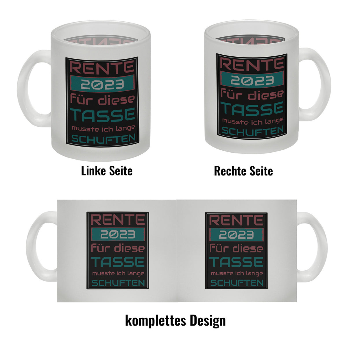 Rente 2023 Kaffeebecher - dafür musste ich lange arbeiten - Vintage Tasse bedruckt