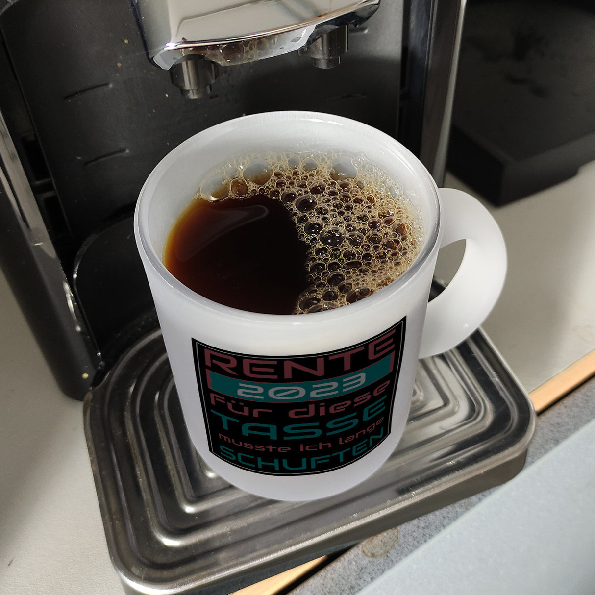 Rente 2023 Kaffeebecher - dafür musste ich lange arbeiten - Vintage Tasse bedruckt