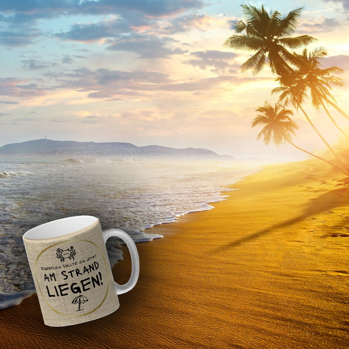 Eigentlich sollte ich jetzt am Strand liegen Kaffeebecher