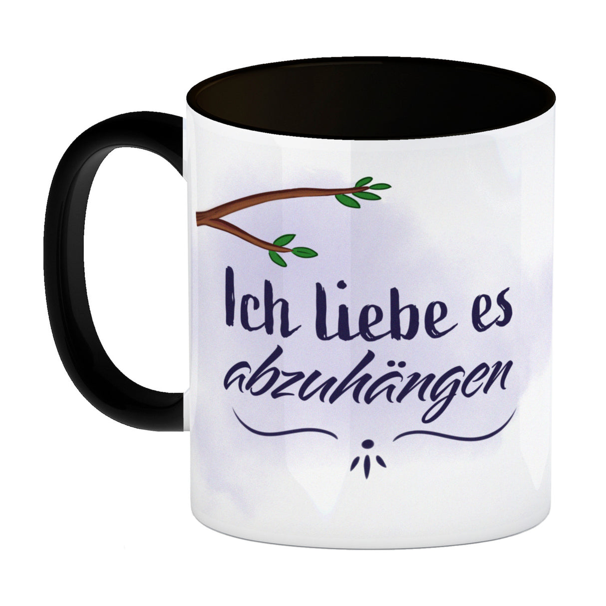 Ich liebe es abzuhängen Kaffeebecher mit lustiger Fledermaus