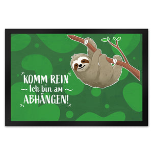Komm rein ich bin am Abhängen Fußmatte mit süßem Faultier