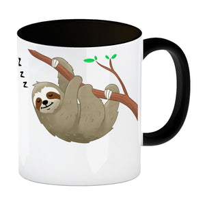 Weck mich wenn es Freitag ist Kaffeebecher mit süßem Faultier