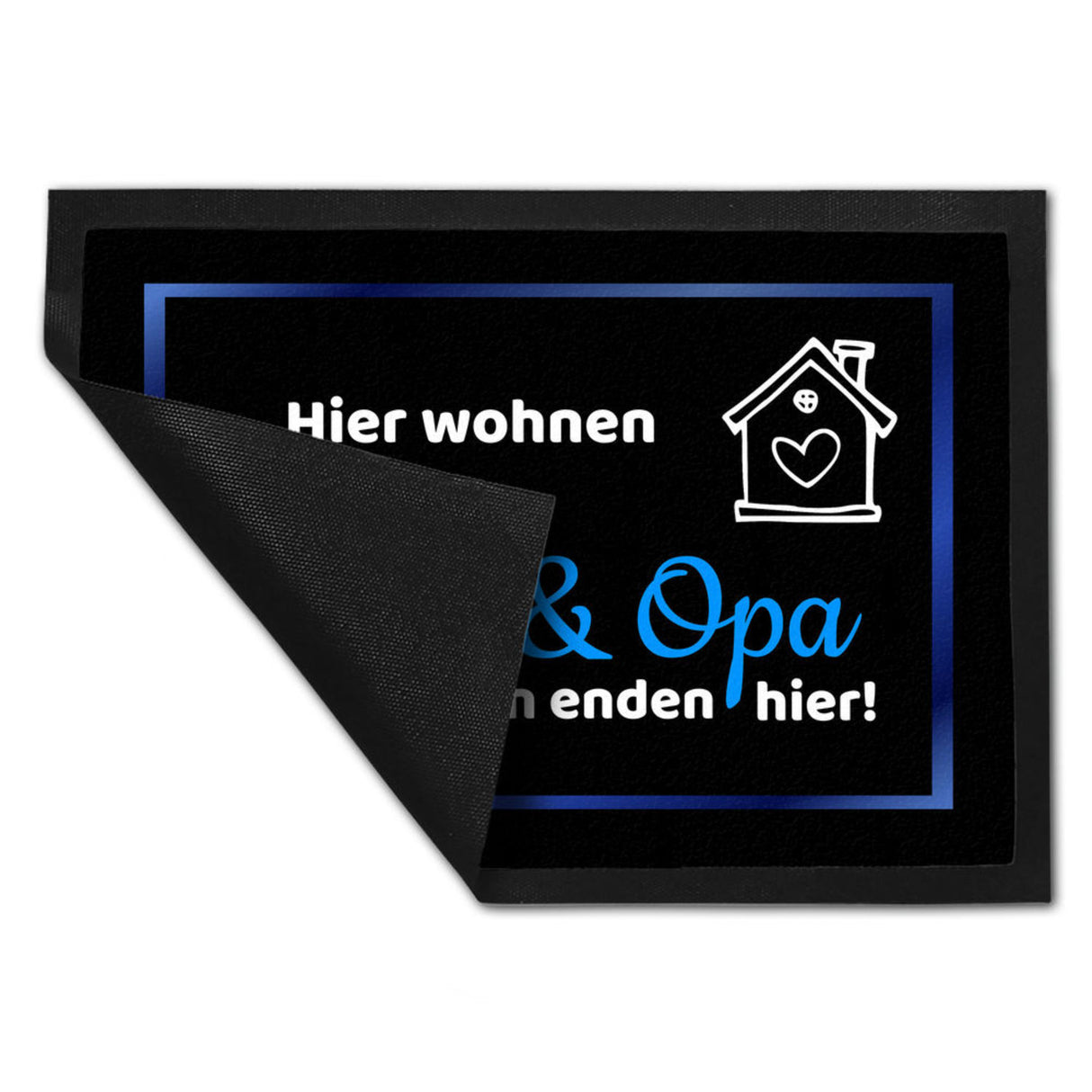 Hier wohnen Opa und Oma Fußmatte - Elternregeln enden hier mit Herz