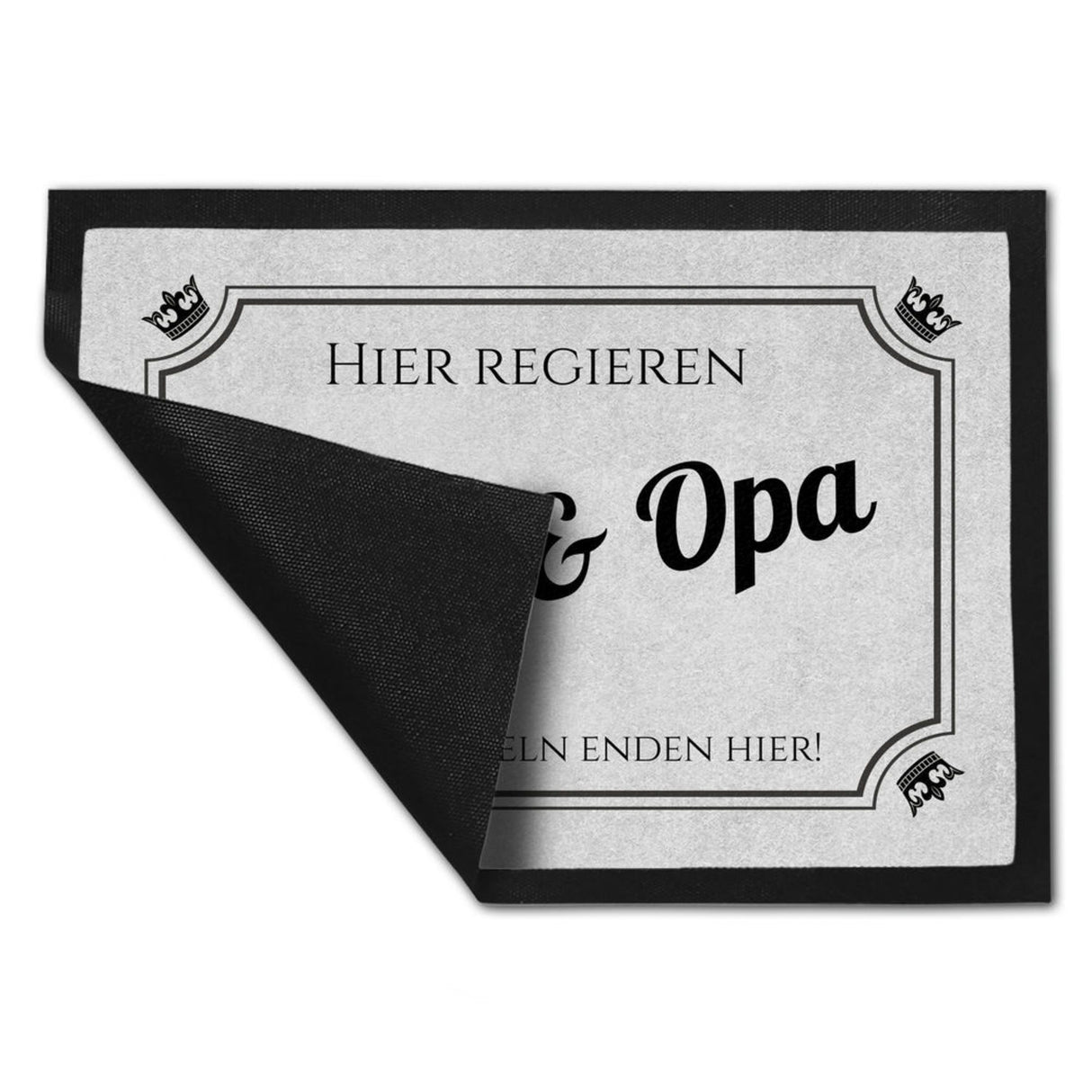 Hier wohnen Opa und Oma Fußmatte - Elternregeln enden hier mit Herz