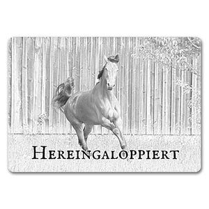 Hereingaloppiert Fussmatte mit Pferd für jeden Pferdeliebhaber ein Muss