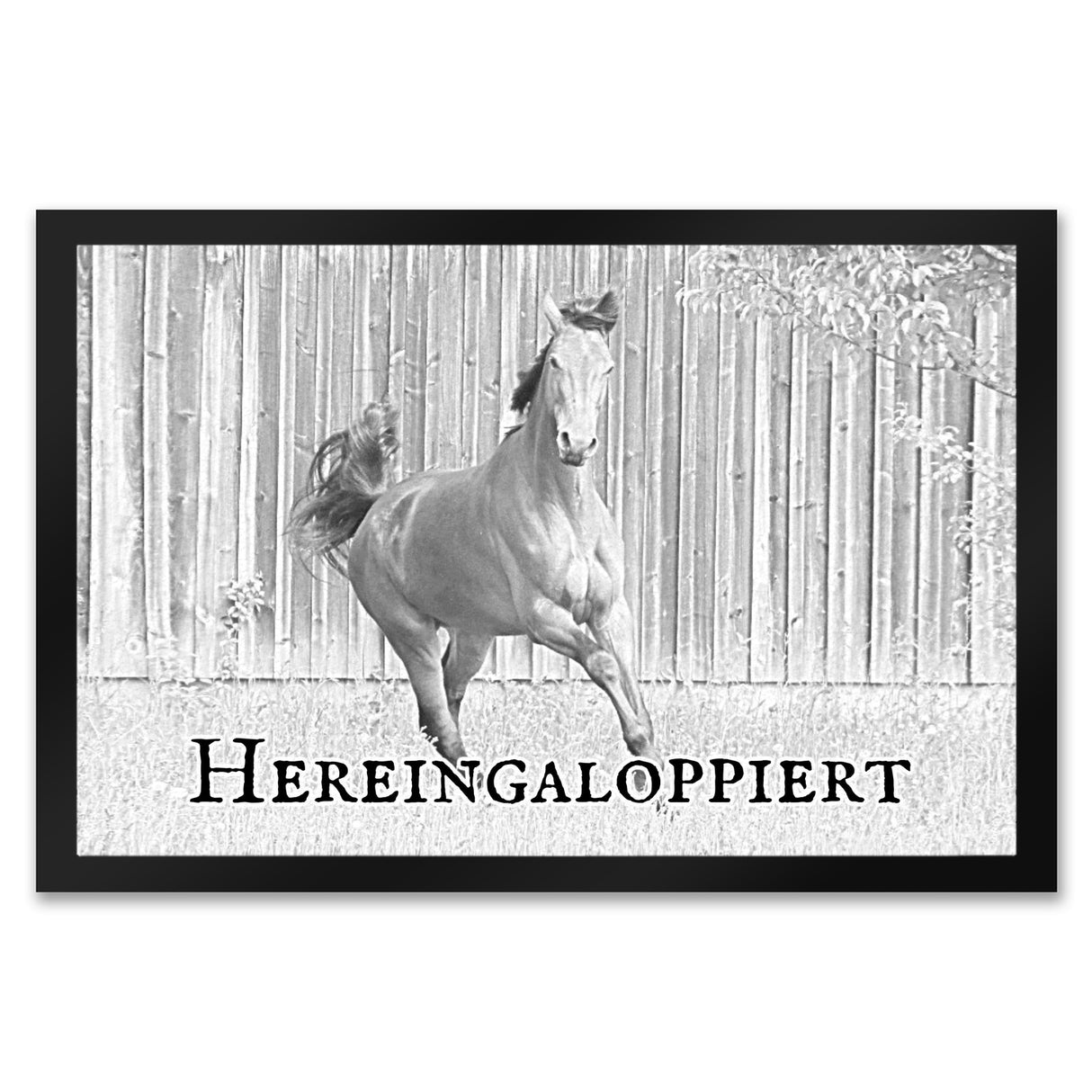 Hereingaloppiert Fussmatte mit Pferd für jeden Pferdeliebhaber ein Muss