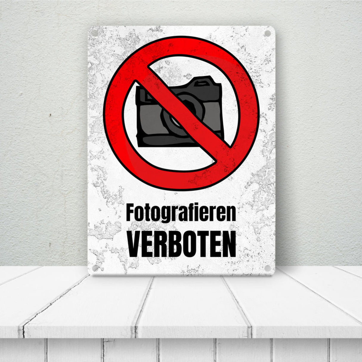 Fotografieren verboten Verbotsschild im Comic-Stil