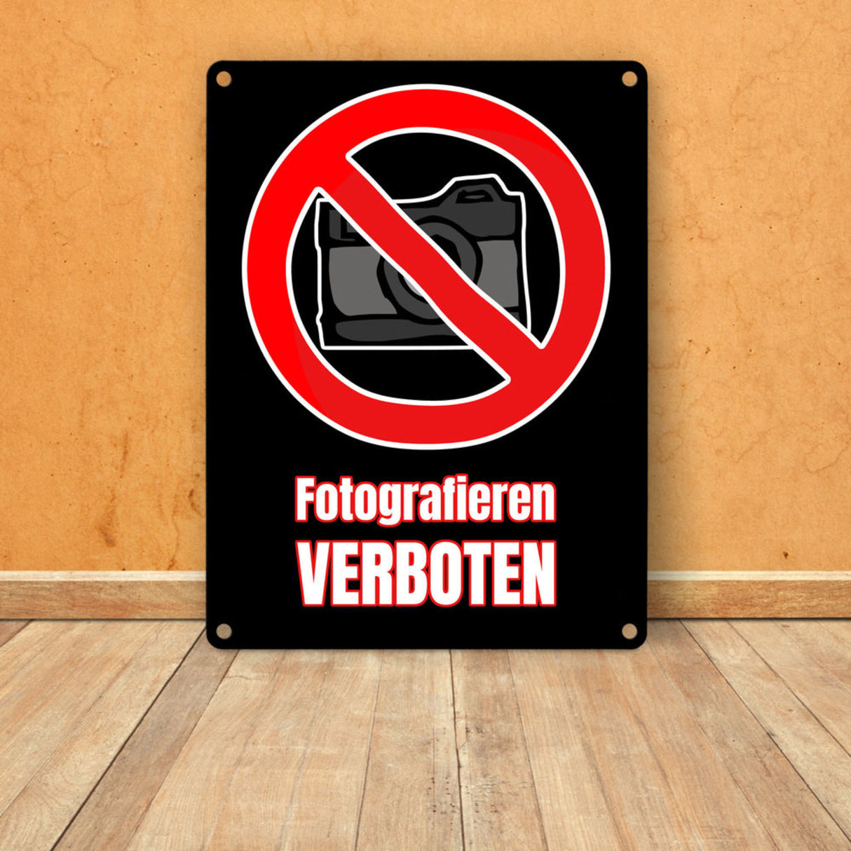 Fotografieren verboten Verbotsschild im Comic-Stil