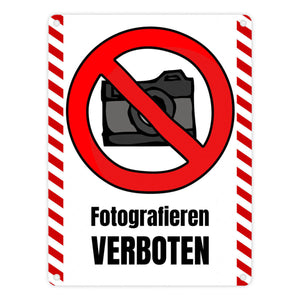 Fotografieren verboten Verbotsschild im Comic-Stil