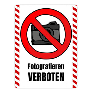 Fotografieren verboten Verbotsschild im Comic-Stil