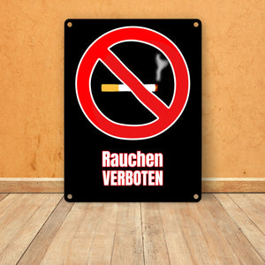 Rauchen verboten Verbotsschild im Comic-Stil
