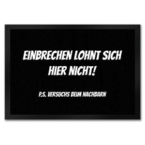 Fussmatte Zutritt auf eigene Gefahr mit lustigem Spruch schwarz