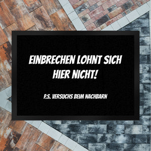 Fussmatte Zutritt auf eigene Gefahr mit lustigem Spruch schwarz