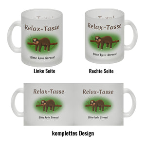 Kaffeebecher Relax-Tasse Bitte kein Stress mit schlafendem Faultier