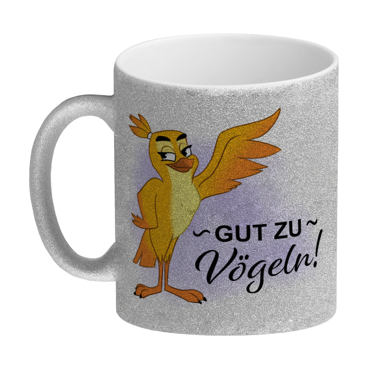 Gut zu Vögeln Kaffeebecher mit lustigem Vögelchen und Spruch