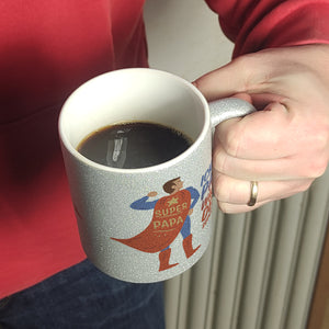 Ich bin Papa was ist deine Superkraft Kaffeebecher mit Superheldmotiv