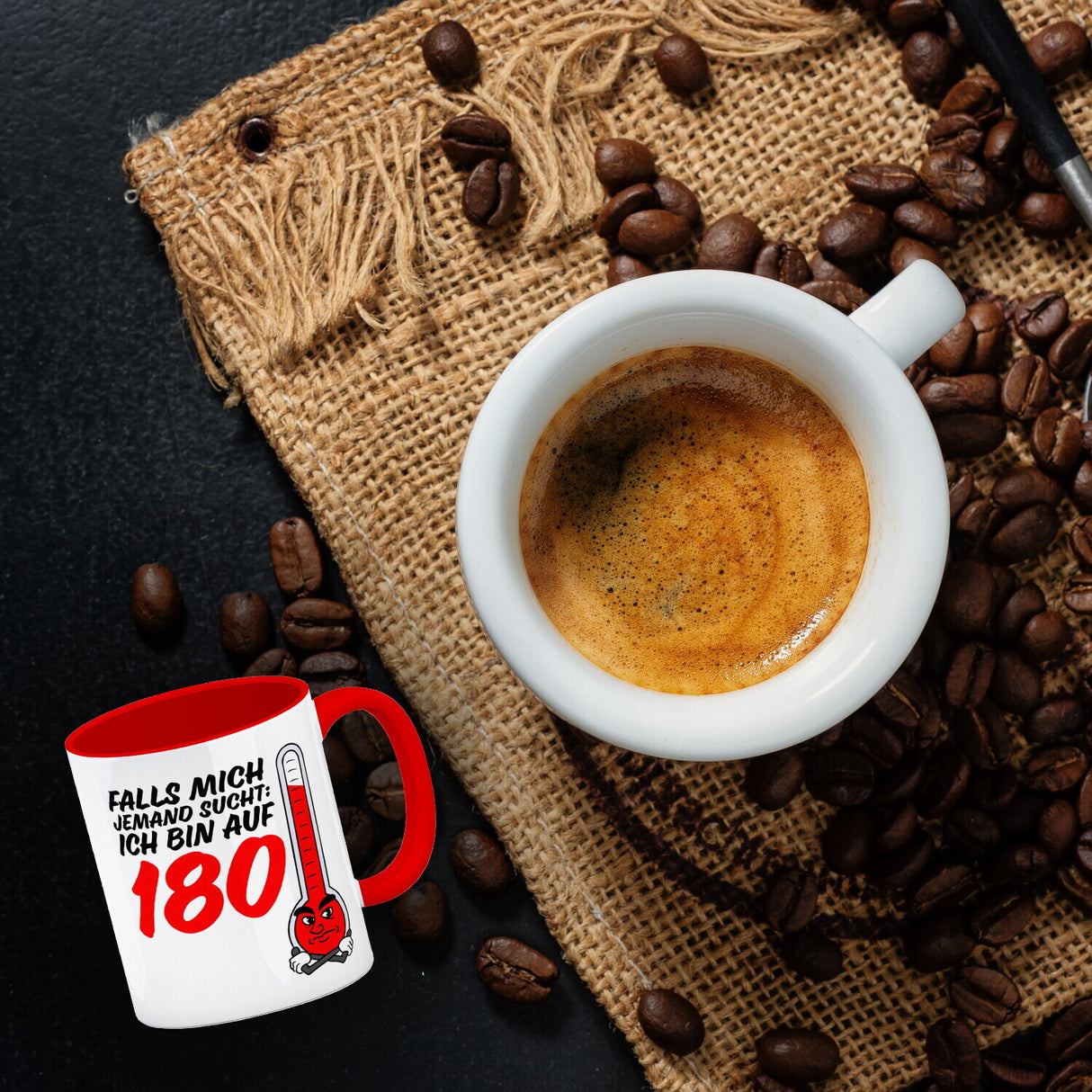 Falls mich jemand sucht: Ich bin auf 180 Kaffeebecher mit lustigem Spruch und Cartoon