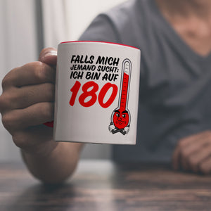 Falls mich jemand sucht: Ich bin auf 180 Kaffeebecher mit lustigem Spruch und Cartoon