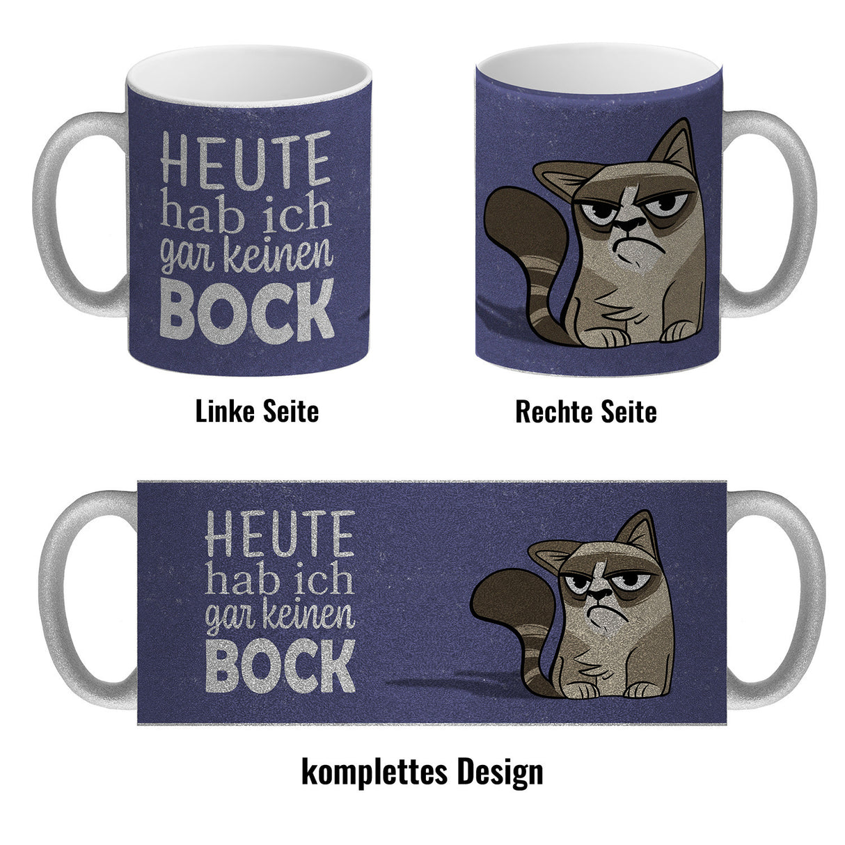 Heute hab ich gar keinen Bock Kaffeebecher mit der lustigen grummeligen Katze