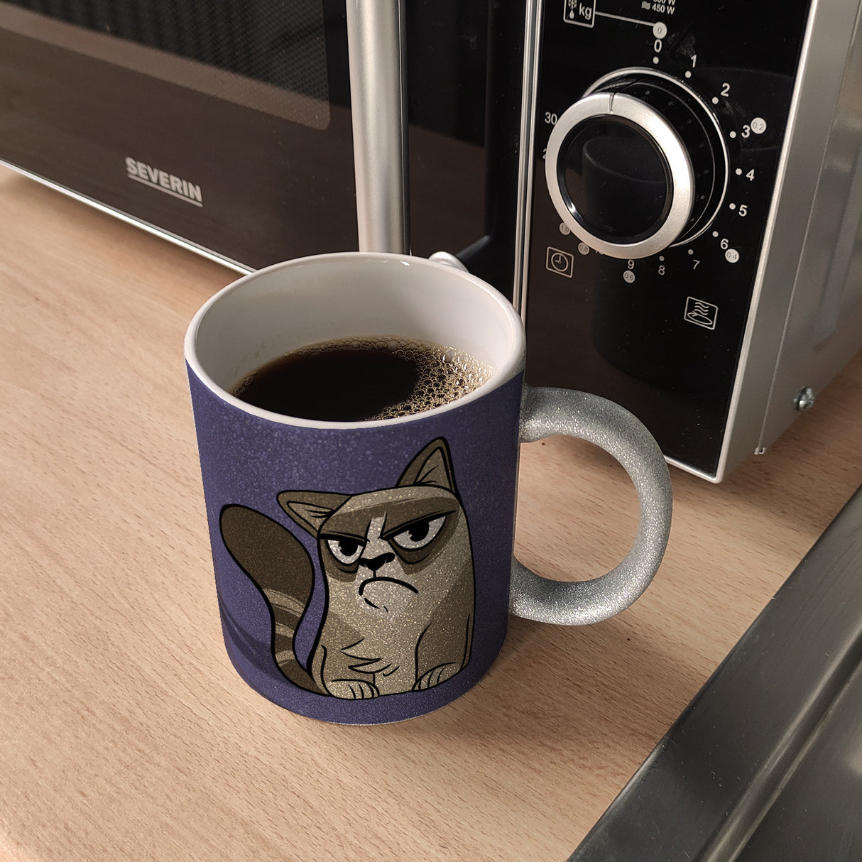 Heute hab ich gar keinen Bock Kaffeebecher mit der lustigen grummeligen Katze