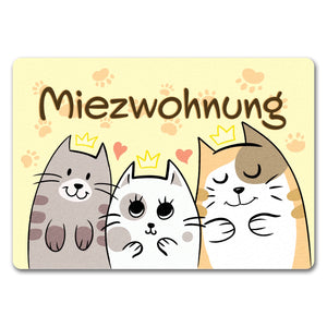 Miezwohnung Fußmatte mit drei süßen Katzen für alle Katzenliebhaber