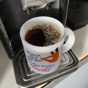 Mach doch mal den Schweigefuchs Kaffeebecher mit lustigem Schweigefuchs Motiv