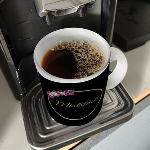 Kaffeebecher Miststück mit Goldrahmen und Blumen Schimpfwort-Tasse