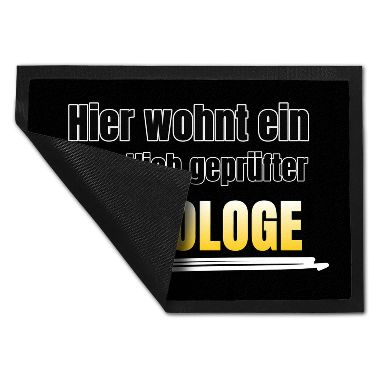 Hier wohnt ein staatlich geprüfter Bierologe Fußmatte in 35x50 cm im Bierdesign