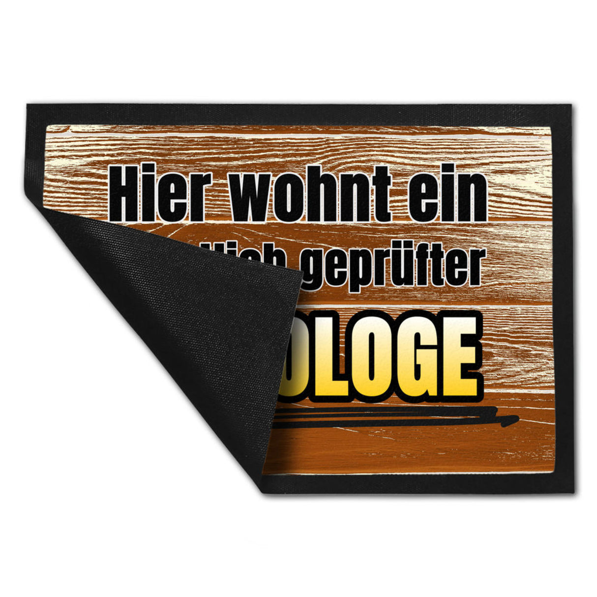 Hier wohnt ein staatlich geprüfter Bierologe Fußmatte in 35x50 cm im Bierdesign