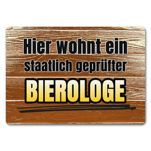 Hier wohnt ein staatlich geprüfter Bierologe Fußmatte in 35x50 cm im Bierdesign