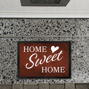 Home Sweet Home Fußmatte mit eleganter Aufschrift auf schwarzem Hintergrund