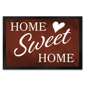 Home Sweet Home Fußmatte mit eleganter Aufschrift auf schwarzem Hintergrund