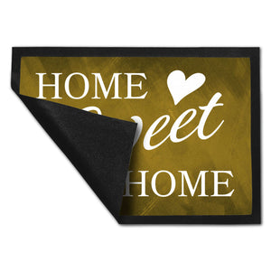 Home Sweet Home Fußmatte mit eleganter Aufschrift auf schwarzem Hintergrund