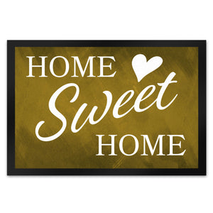Home Sweet Home Fußmatte mit eleganter Aufschrift auf schwarzem Hintergrund