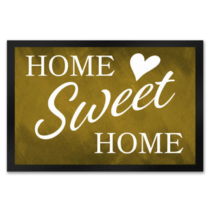 Home Sweet Home Fußmatte mit eleganter Aufschrift auf schwarzem Hintergrund