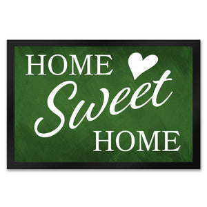 Home Sweet Home Fußmatte mit eleganter Aufschrift auf schwarzem Hintergrund