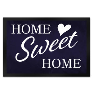 Home Sweet Home Fußmatte mit eleganter Aufschrift auf schwarzem Hintergrund