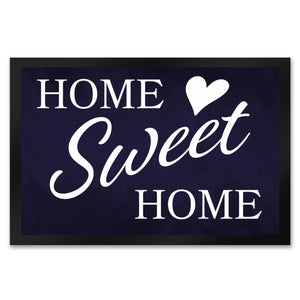 Home Sweet Home Fußmatte mit eleganter Aufschrift auf schwarzem Hintergrund