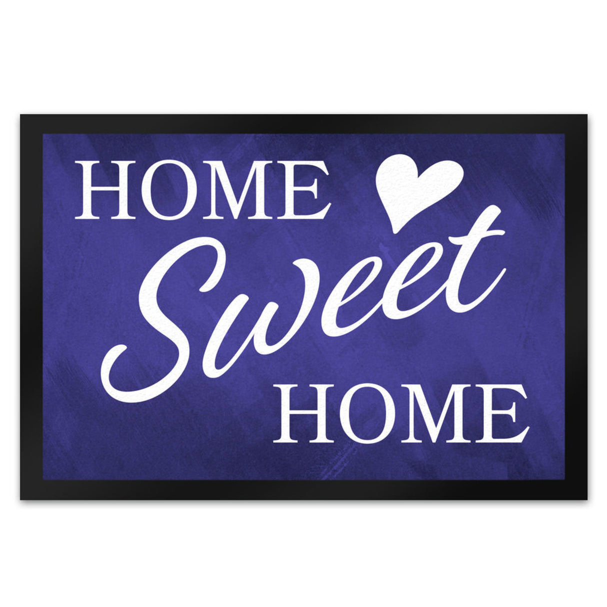 Home Sweet Home Fußmatte mit eleganter Aufschrift auf schwarzem Hintergrund