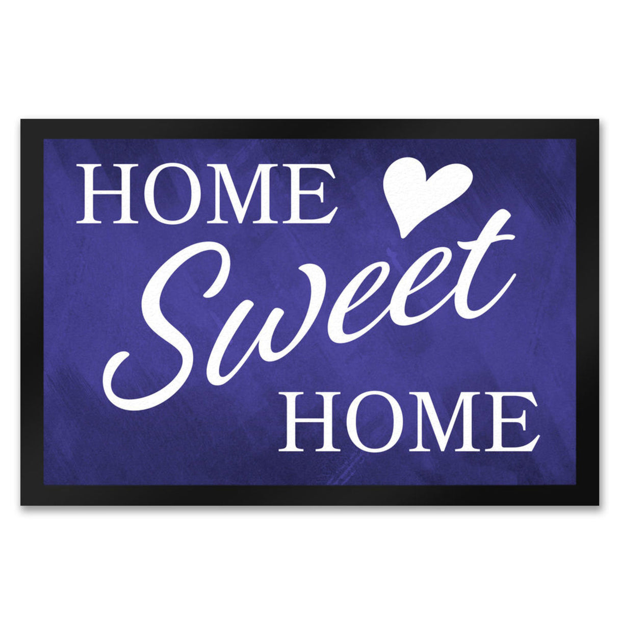 Home Sweet Home Fußmatte mit eleganter Aufschrift auf schwarzem Hintergrund