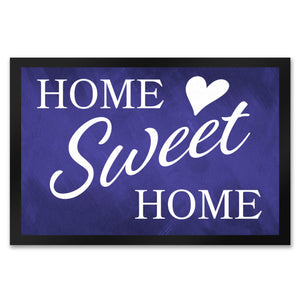 Home Sweet Home Fußmatte mit eleganter Aufschrift auf schwarzem Hintergrund
