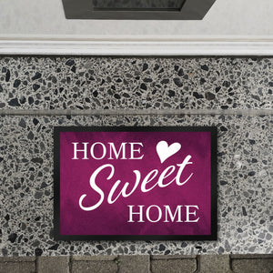Home Sweet Home Fußmatte mit eleganter Aufschrift auf schwarzem Hintergrund