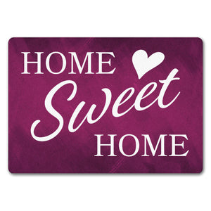 Home Sweet Home Fußmatte mit eleganter Aufschrift auf schwarzem Hintergrund